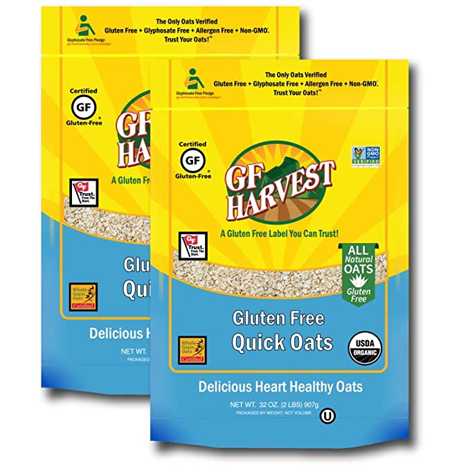  GF Harvest Gluten Free Quick Oats, 32 Ounce Bag, Pack of 2 - 835822000538