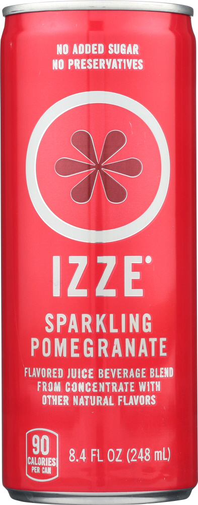 IZZE BEVERAGE: Sparkling Juice Pomegranate, 8.4 fl oz - 0836093011087