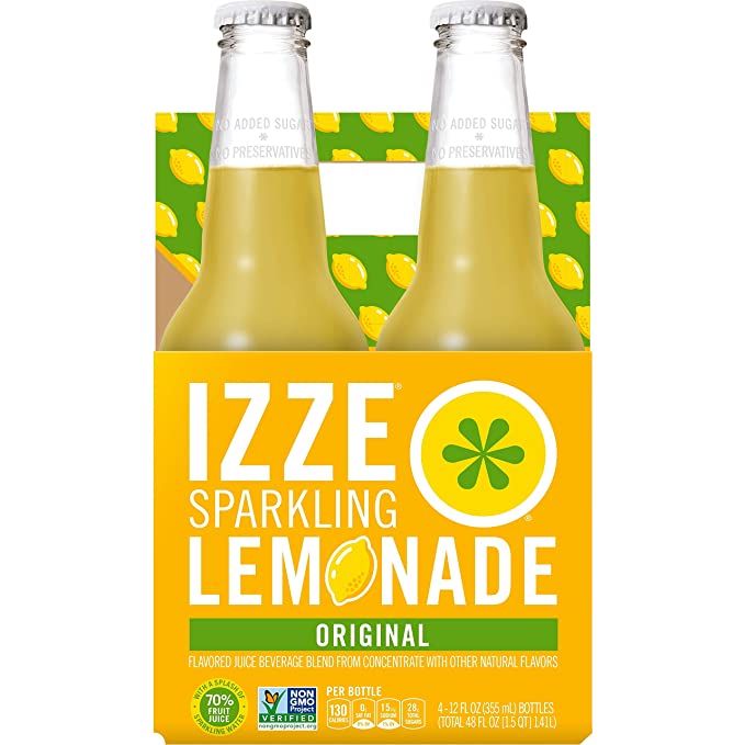  IZZE Sparkling Lemonade, Original, 12 fl oz Bottles (4 Pack)  - 836093020959