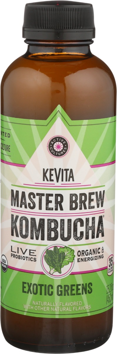 KEVITA: Master Brew Kombucha Exotic Greens, 15.20 oz - 0836093910519