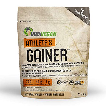 IRONVEGAN Gainer Vanilla Protein Powder, 2500 GR - 837229007905