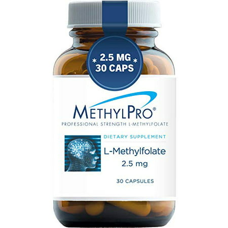 MethylPro 2.5mg L-Methylfolate (30 Capsules) - Professional Strength Active Methyl Folate 5-MTHF Supplement for Mood Homocysteine Methylation + Immune Support Gluten-Free with No Fillers - 838287008040