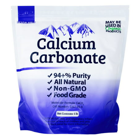 5 lb Food Grade 97+% Calcium Carbonate from Ground Limestone - 840194116954