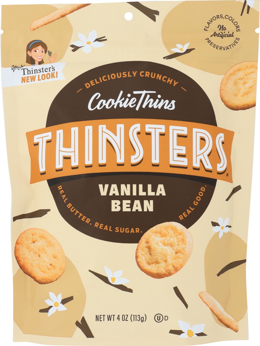 MRS. THINSTER’S: Vanilla Bean Cookie Thins, 4 oz - 0840515100037