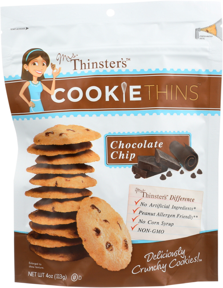 MRS THINSTERS: Cookie Thin Chocolate Chip, 4 oz - 0840515100044