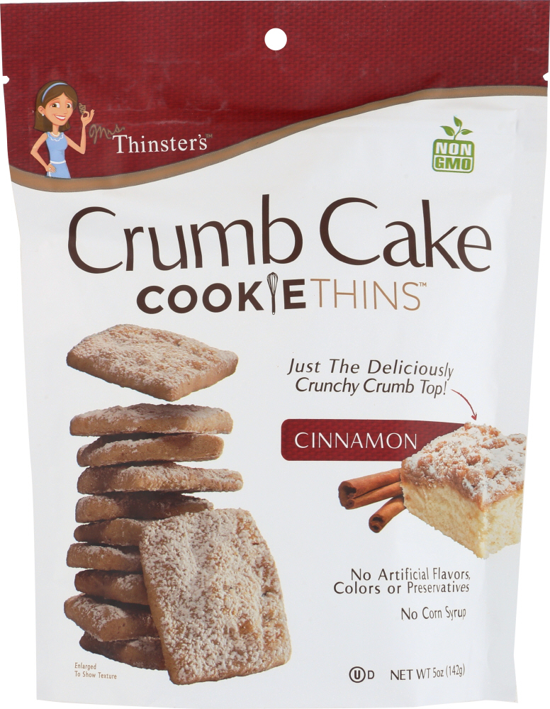 MRS THINSTERS: Cookie Thin Cinnamon Crumb Cake, 5 oz - 0840515101096