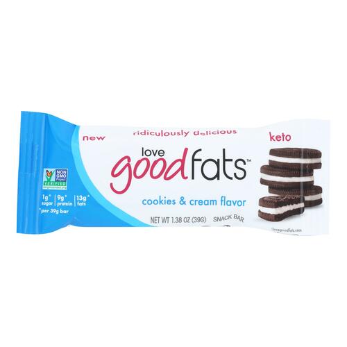 Love Good Fats - Bar Cookies&cream - Case Of 12 - 1.38 Oz - 840659050038