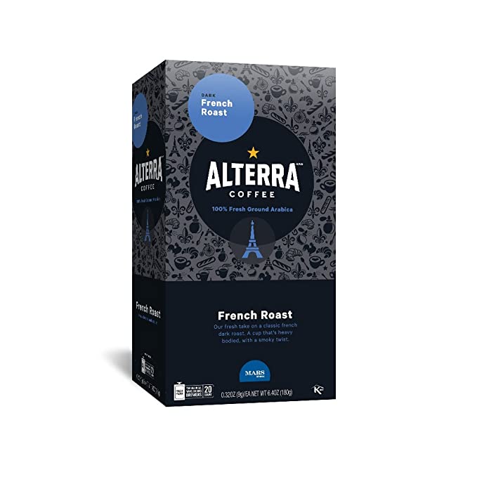  ALTERRA Coffee French Roast Single Serve Freshpacks for MARS DRINKS FLAVIA Brewer, 20 Packets  - 841636100517