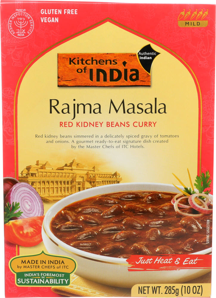 KITCHENS OF INDIA: Entre Ready To Eat Rajma Masala Curry, 10 oz - 0841905010516
