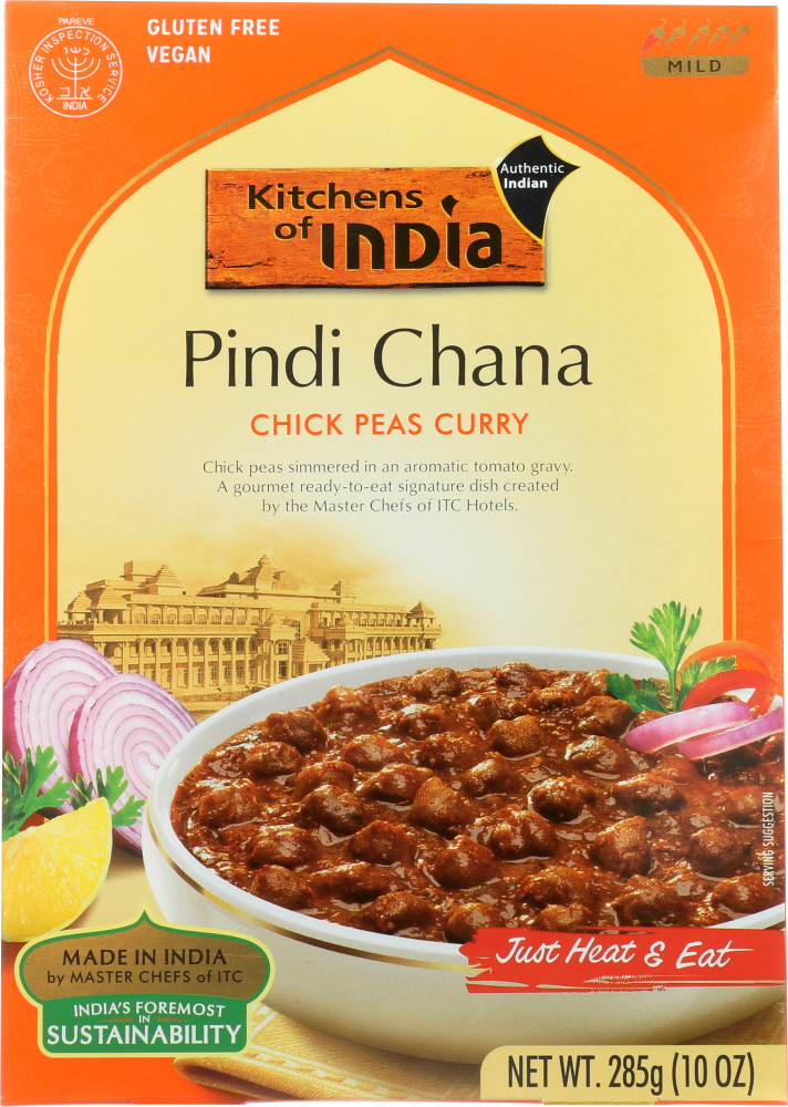 Kitchen Of India Dinner - Chick Peas Curry - Pindi Chana - 10 Oz - Case Of 6 - 841905010813
