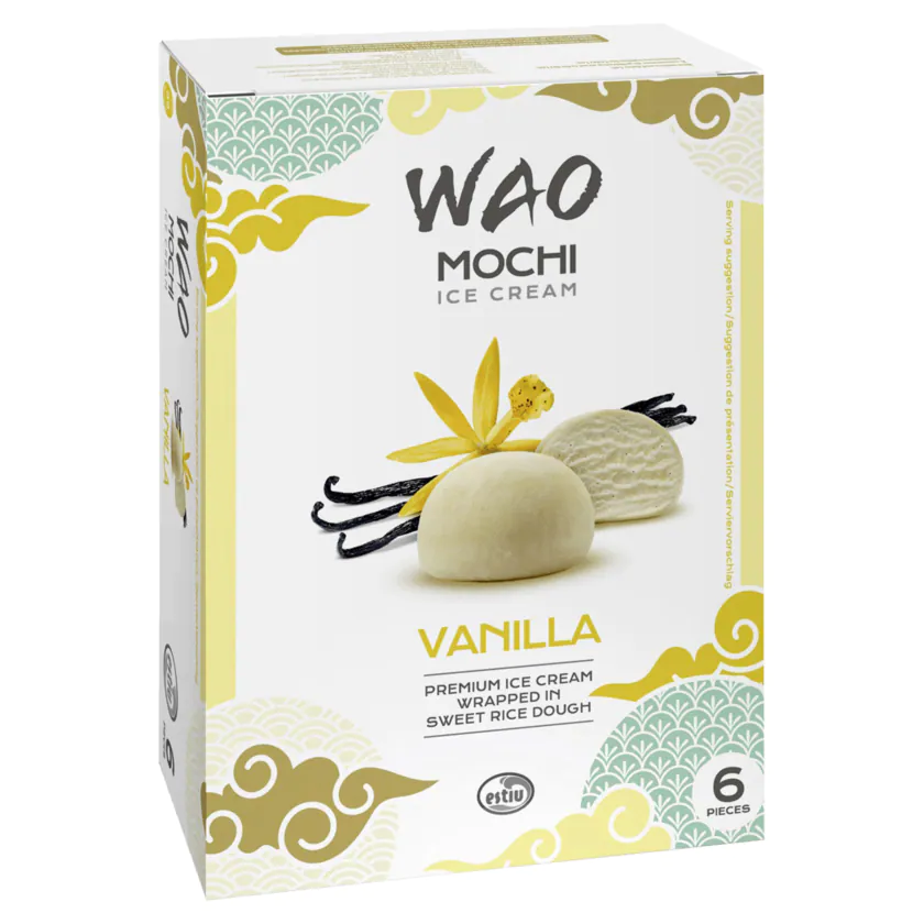 Wao Mochi Ice Cream Vanilla 216ml, 6 Stück - 8421826410088