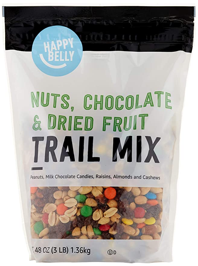  Amazon Brand - Happy Belly Nuts, Chocolate & Dried Fruit Trail Mix, 48 Ounce - 842379101915