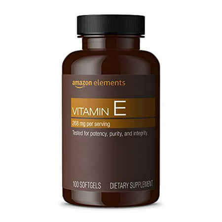 Amazon Elements Vitamin E 400 IU 100 Softgels more than a 3 month supply (Packaging may vary) - 842379103841