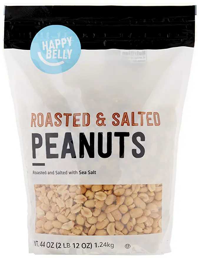  Amazon Brand - Happy Belly Roasted and Salted Peanuts, 44 Ounce  - 842379104015