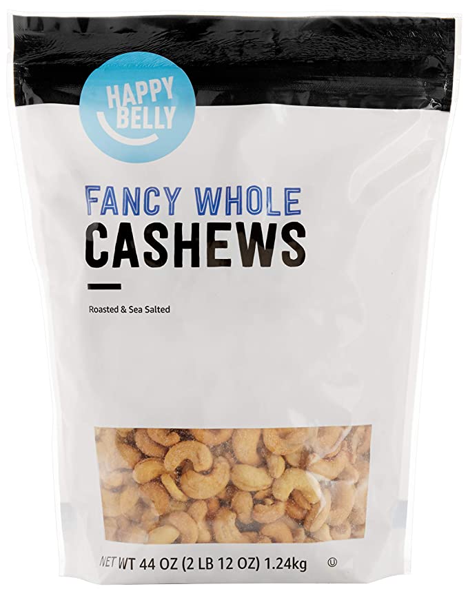  Amazon Brand - Happy Belly Fancy Whole Cashews, 44 Ounce  - 842379155352