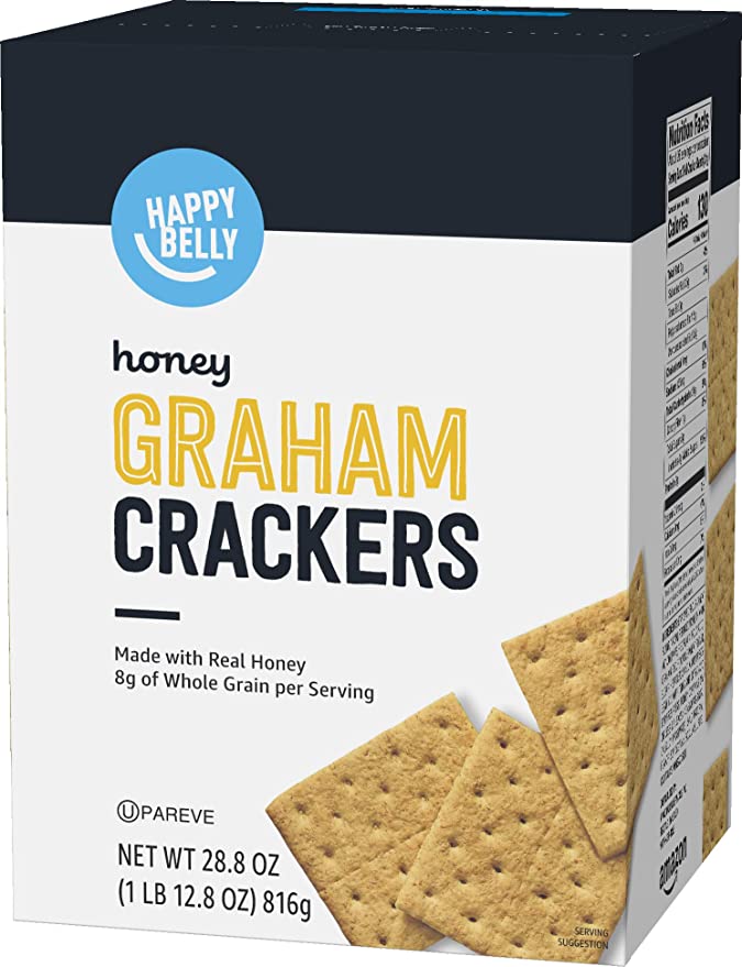  Amazon Brand - Happy Belly Honey Graham Crackers, 28.8 Ounce - 842379156656