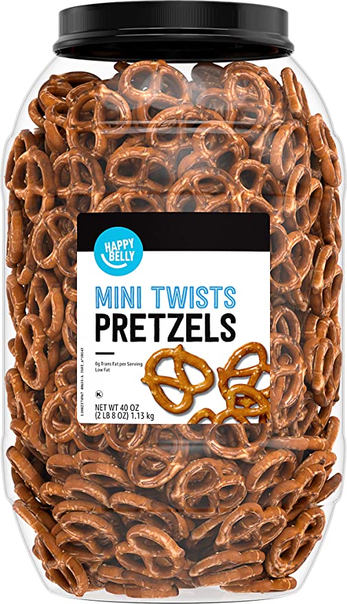 Amazon Brand - Happy Belly Mini Twist Pretzels, 40oz - 842379158407
