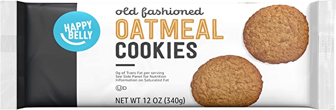  Amazon Brand - Happy Belly Old Fashioned Oatmeal Cookies, 12 Ounce  - 842379161667