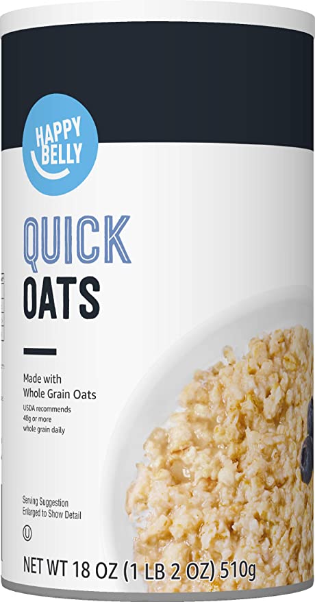  Amazon Brand - Happy Belly Quick Cook Oats, 18 Ounce - 842379163371