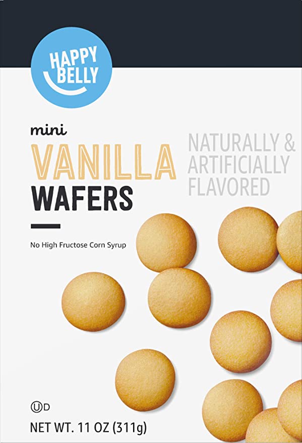  Amazon Brand - Happy Belly Mini Vanilla Wafers, 11 Ounce  - 842379192074