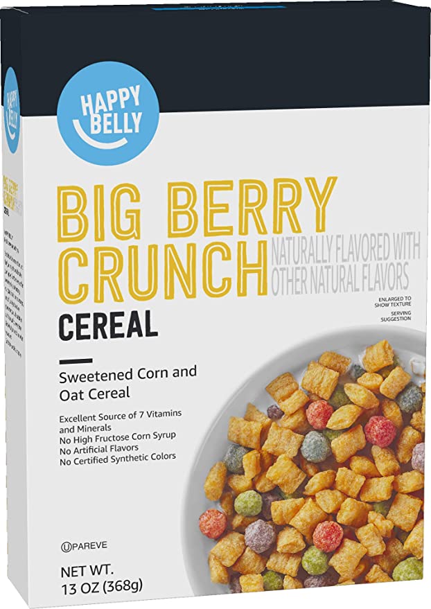 Amazon Brand - Happy Belly Big Berry Crunch Cereal, 13 Ounce - 842379192968