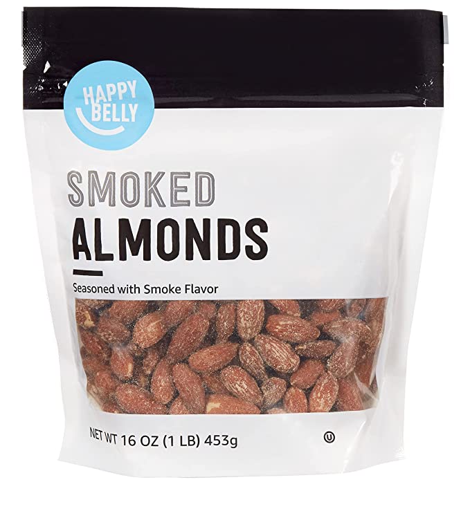  Amazon Brand - Happy Belly Smoked Almonds, 16 Ounce  - 842379195235