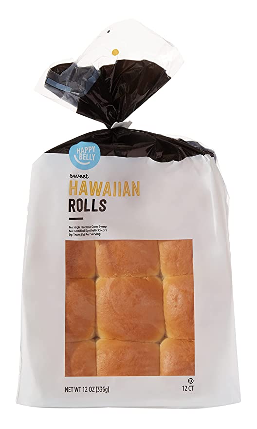  Amazon Brand – Happy Belly Sweet Hawaiian Dinner Rolls, 12 Count, 12 Ounce  - 842379195419