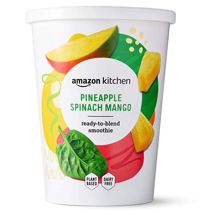  Amazon Kitchen, Pineapple Spinach Mango Smoothie, Vegan, 7.5 oz  - 842379197505
