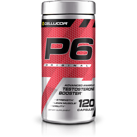 Cellucor P6 Original Testosterone Booster for Men, Build Advanced Anabolic Strength & Lean Muscle, Boost Energy Performance, Increase Virility Support, 120 Capsules (B072ZTYFD7) - 842595101539