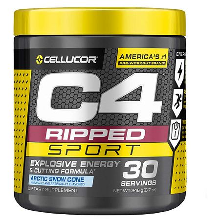 C4 Ripped Sport Pre Workout Powder Arctic Snow Cone - NSF Certified for Sport + Sugar Free Preworkout Energy Supplement for Men & Women - 135mg Caffeine + Weight Loss - 30 Servings (B07BVJ858K) - 842595105346