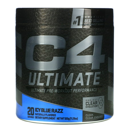 C4 Ultimate Pre Workout Powder ICY Blue Razz - Sugar Free Preworkout Energy Supplement for Men & Women - 300mg Caffeine + 3.2g Beta Alanine + 2 Patented Creatines - 20 Servings (B081ZLBN8R) - 842595112269