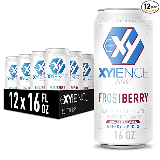  XYIENCE Energy Drink | Frost Berry Blast | Sugar Free | Zero Calories | Natural Flavors | Vitamin Fortified | 16 Ounce (Pack of 12)  - 842885097146