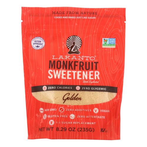 LAKANTO: Golden Monkfruit Sweetener Sugar Substitute, 8.29 oz - 0843076000037