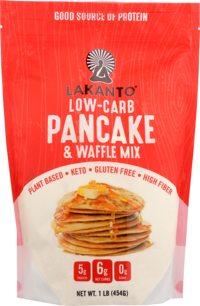 LAKANTO: Low Carb Gluten-free Pancake Waffle Mix, 16 oz - 0843076000501