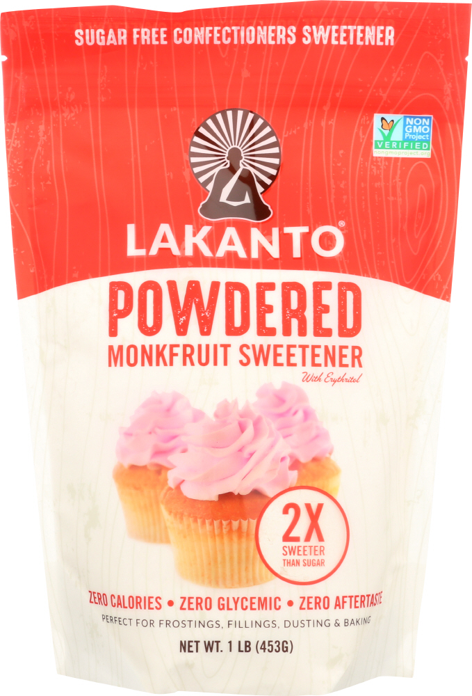 Lakanto Powdered Monkfruit Sweetener With Erythritol - Case Of 8 - 1 Lb - 843076000525