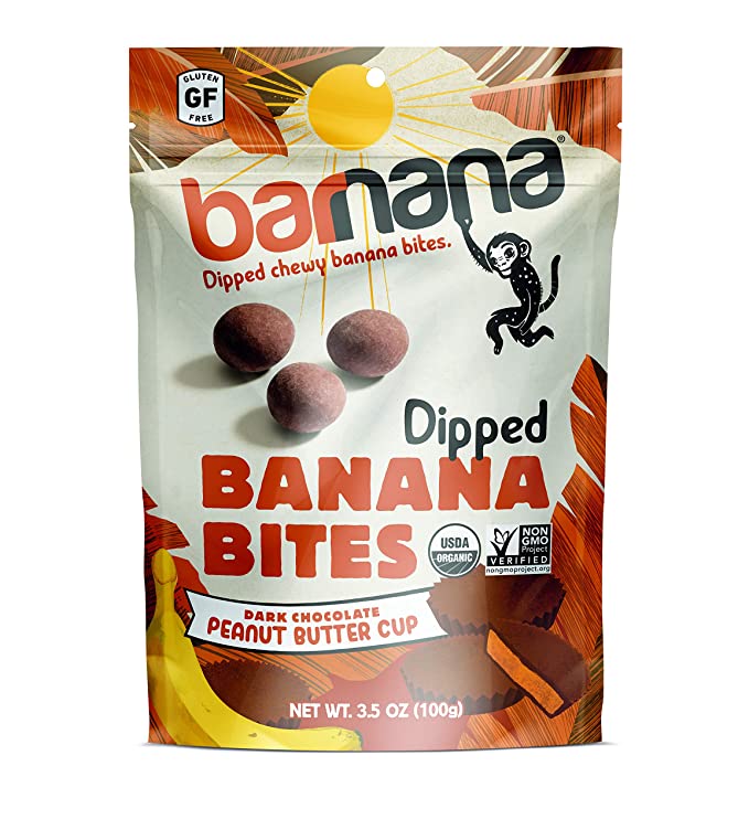  Barnana Organic Peanut Butter Cup Chewy Banana Bites, 3.5 Ounce Bag - 843369100543