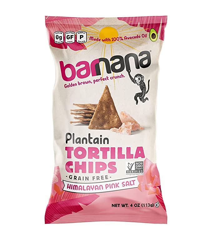 Barnana Grain-Free Plantain Tortilla Chips – Himalayan Pink Salt – 4 Ounce, 1 Pack – Gluten-Free, Corn-Free, Paleo – Golden Brown, Perfect Crunchy Snack - Made With 100% Avocado Oil - 843369101649