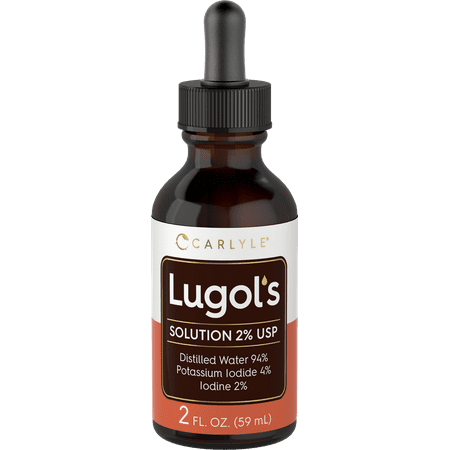 Carlyle Lugols Iodine 2 Percent 2 fl oz | Potassium Iodide and Iodine Solution 2% Liquid Drops - 843604100314