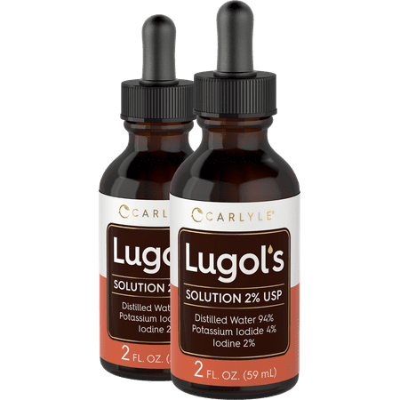 Lugols Iodine 2 Percent 2 fl oz Twin Pack | Potassium Iodide and Iodine Solution 2% Liquid Drops | by Carlyle - 843604100505