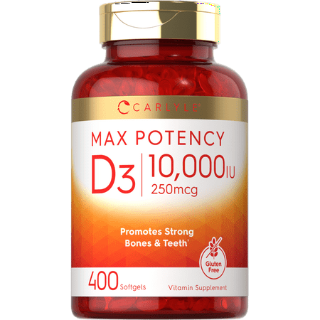 Vitamin D 10000 IU 400 Softgels | Value Size | Max Potency | Non-GMO Gluten Free Supplement | by Carlyle - 843604100963