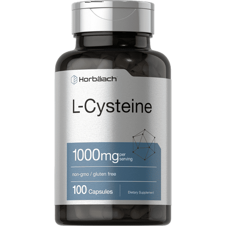 L Cysteine 1000mg | 100 Powder Capsules | Non-GMO Gluten Free Supplement | by Horbaach - 843604101687