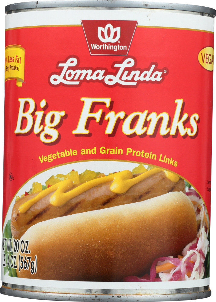 Worthington, Loma Linda, Big Franks Vegetable & Grain Protein Links - 845561000461