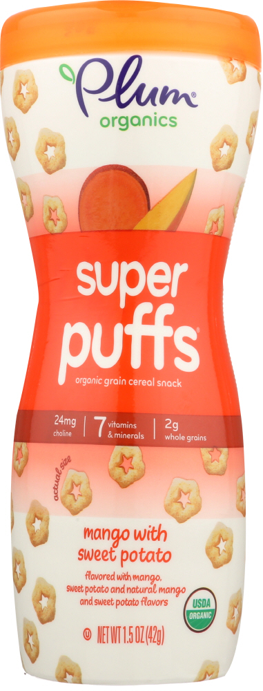 PLUM ORGANICS: Super Puffs Mango & Sweet Potato, 1.5 oz - 0846675000149