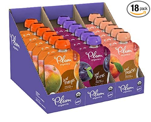 Plum Organics Baby Food Pouch | Stage 1 | Variety Pack | 3.5 Ounce | Fresh Organic Food Squeeze | For Babies, Kids, Toddlers - 846675011671
