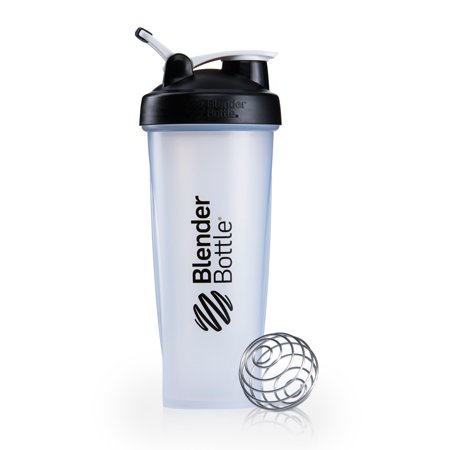 BlenderBottle 32oz Classic Shaker Cup with Wire Whisk BlenderBall and Carrying Loop, Full Color Black - 847280013913