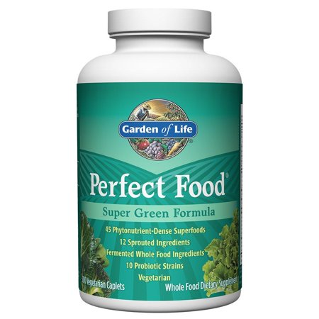 Garden of Life Whole Food Vegetable Supplement - Perfect Food Green Superfood Dietary Supplement, 300 Vegetarian Caplets 300 Count (Pack of 1) - 847349010099