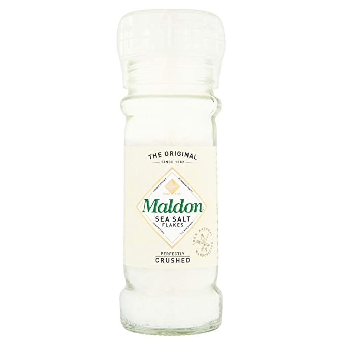 Maldon Salt, Sea Salt Grinder, 55 g, Refillable and Adjustable, Kosher, Natural, Handcrafted, Gourmet, Pyramid Crystals - 847972000177