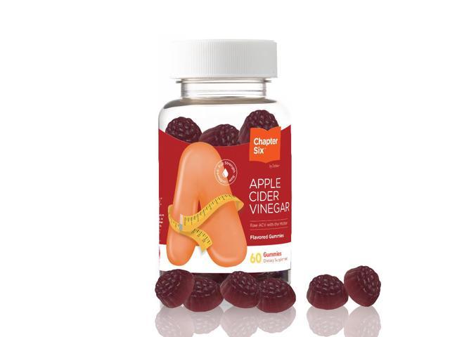 Chapter Six Apple Cider Vinegar Gummies, Detox Support and Cleanse, Metabolism and Energy Supplement, Certified Kosher, 60 Gummies - 848998041274