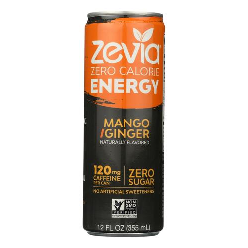 Zevia Zero Calorie Energy Drink - Mango/ginger - Case Of 12 - 12 Fl Oz - 849429000303