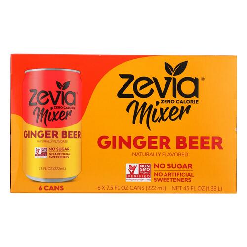 ZEVIA: Mixer Ginger Beer 0 Calorie 6 pk, 45 oz - 0849429000532